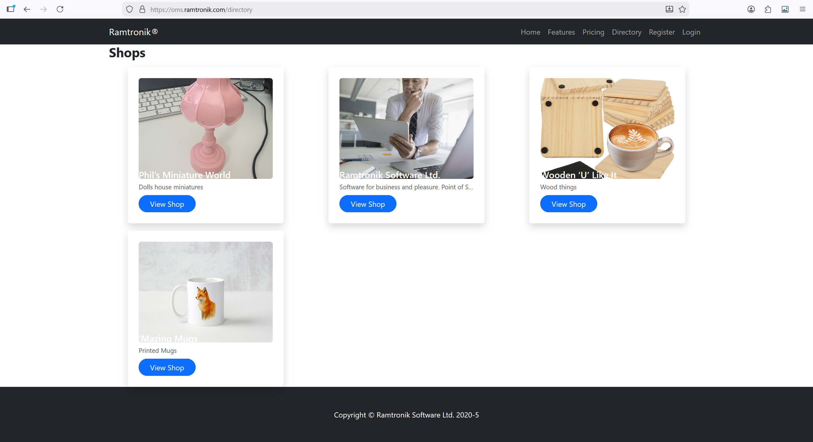 OMS Web shop directory