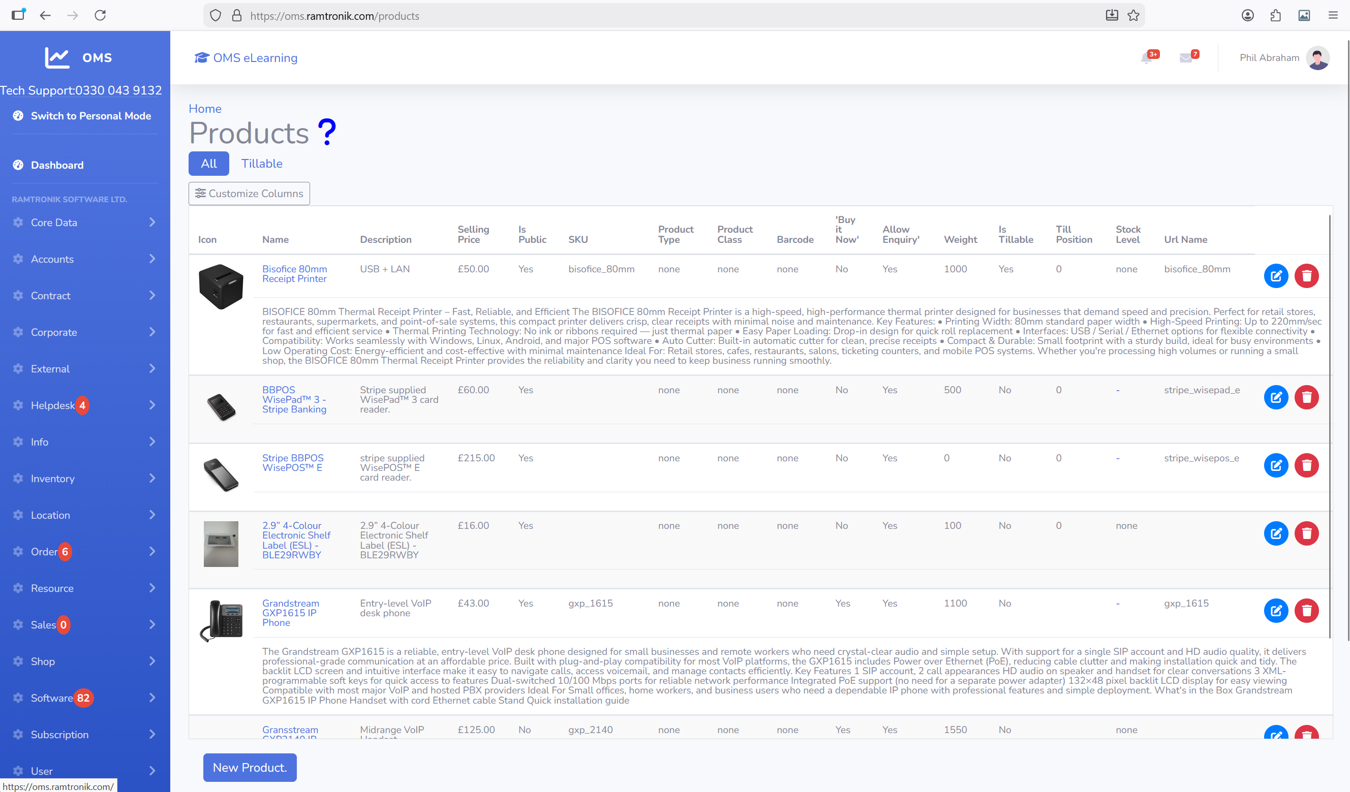 OMS Web shop directory